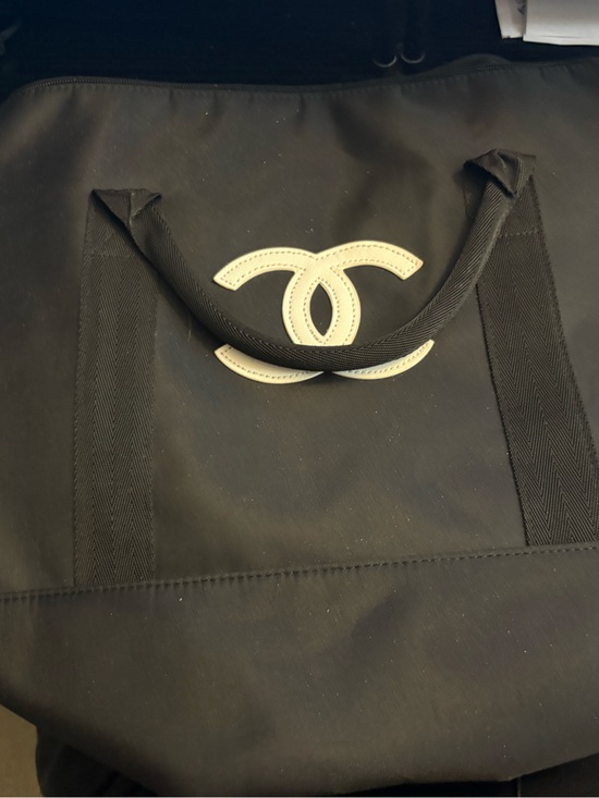 Handbags - Black Tote with White Interlocking Logo